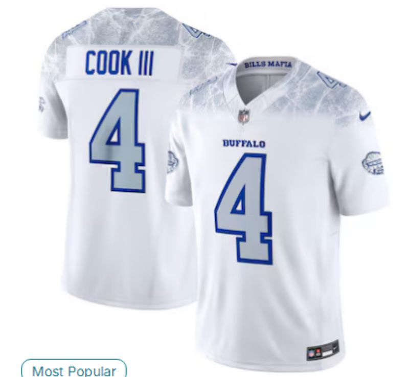 Men 2025 Buffalo Bills #4 Cook iii white 5th generation Throwback Nike Limited NFL Jersey style 03->buffalo bills->NFL Jersey